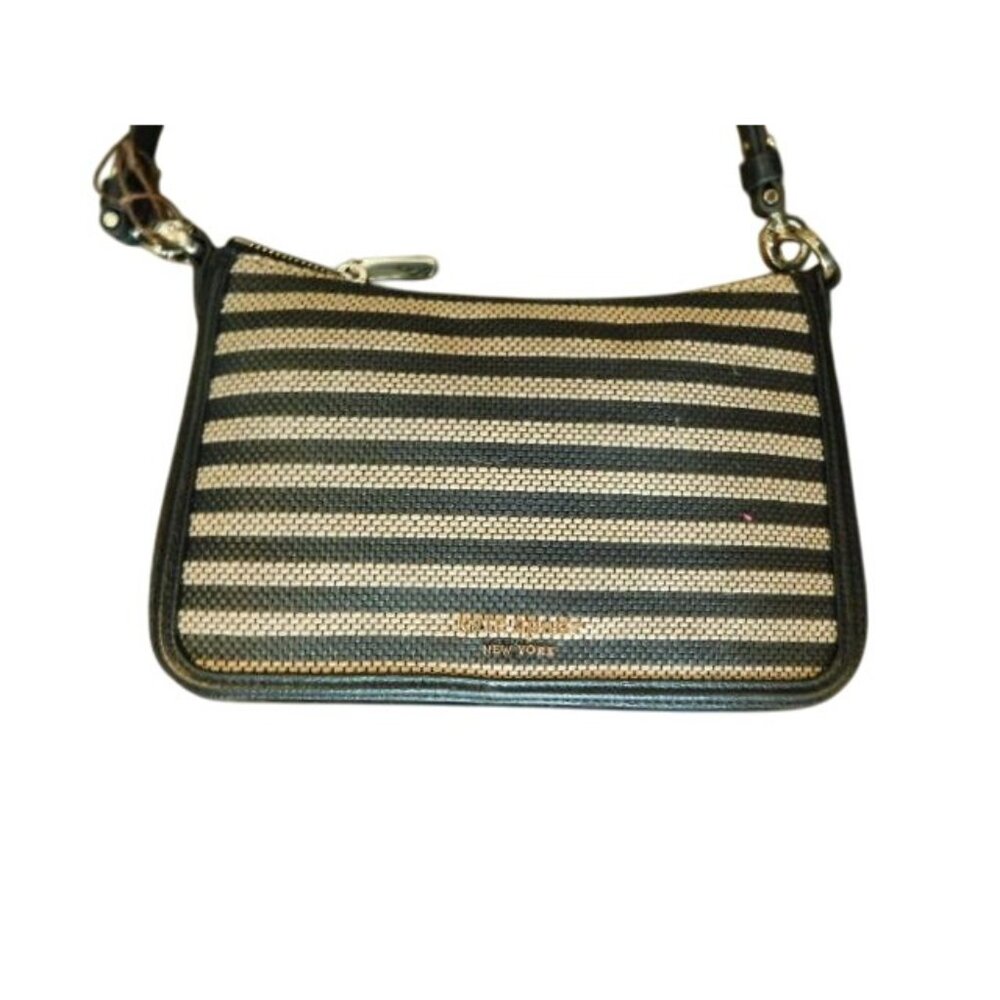 Kate Spade Navy Blue Ivory Hobo Style Handbag Leather EUC - Picture 2 of 4